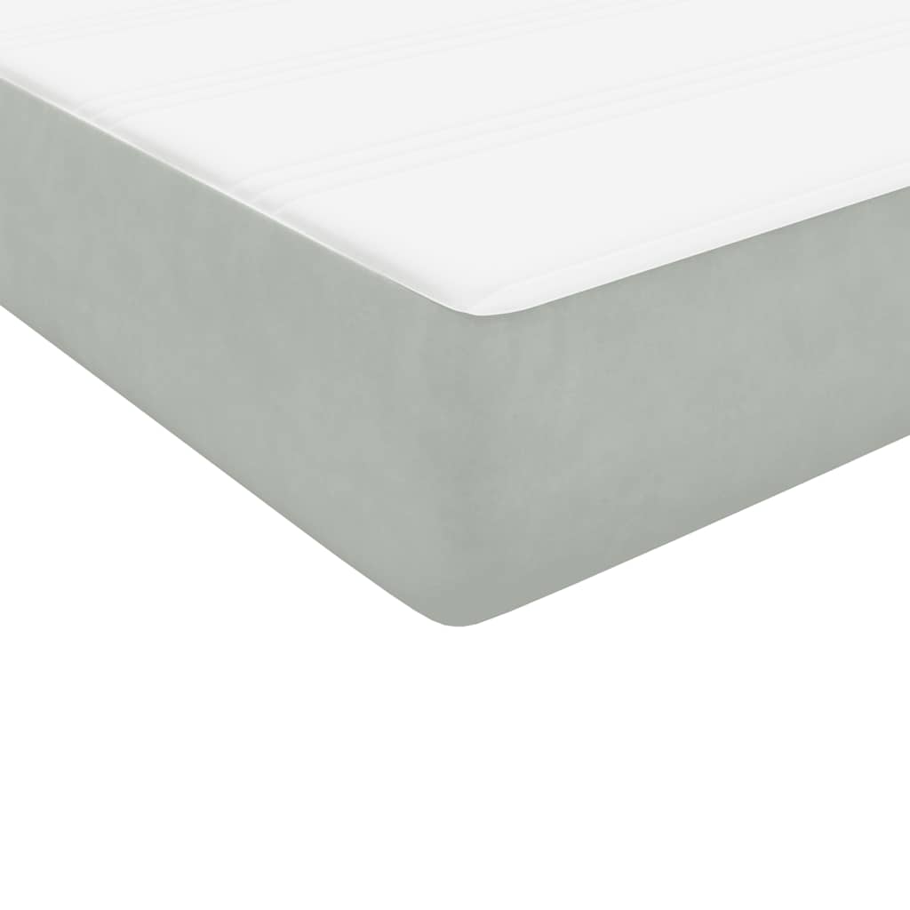 Box Spring krevet s madracem svijetlo sivi 90x210 cm baršun