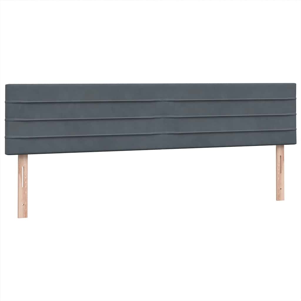 Box Spring krevet s madracima tamno sivi 180x210 cm baršun