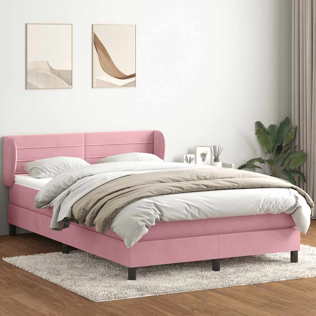 Box Spring krevet s madracem ružičasti 160x220 cm baršun