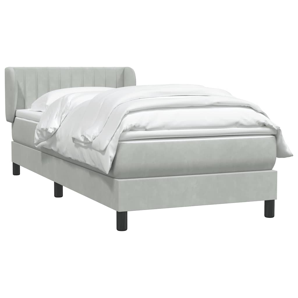 Box Spring krevet s madracem svijetlo sivi 80x210 cm baršun