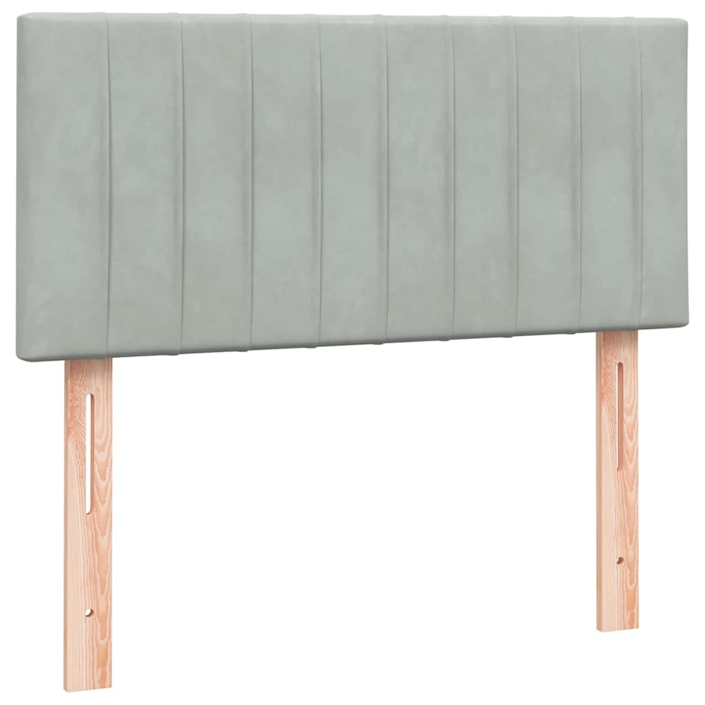 Box Spring krevet s madracem svijetlo sivi 80x210 cm baršun