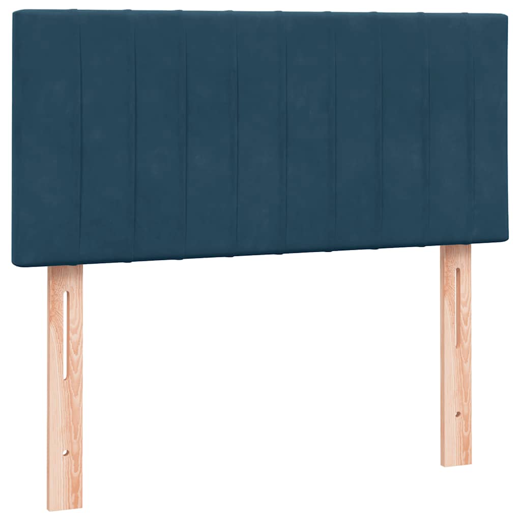Box Spring krevet s madracem tamnoplavi 80x210 cm baršun