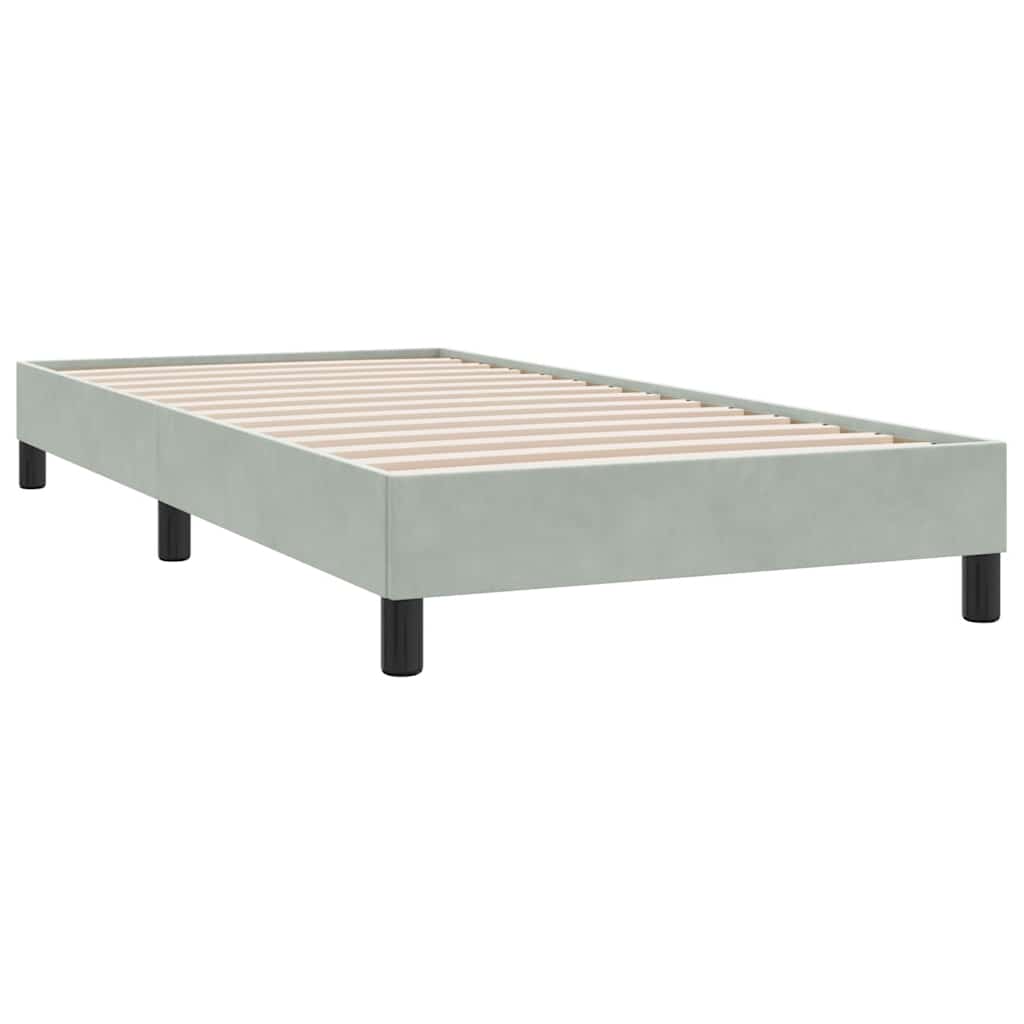 Box Spring krevet s madracem svijetlo sivi 90x210 cm baršun