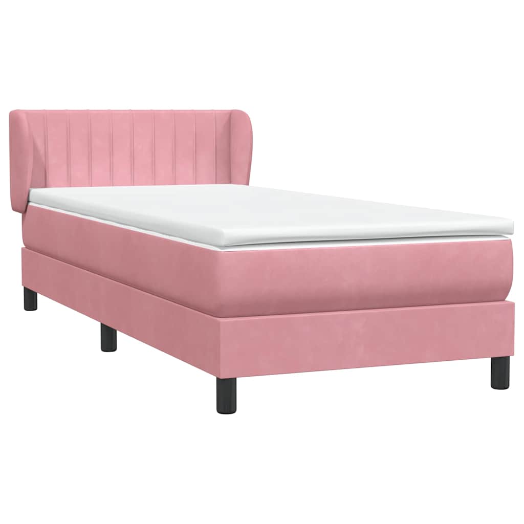 Box Spring krevet s madracem ružičasti 90x210 cm samt