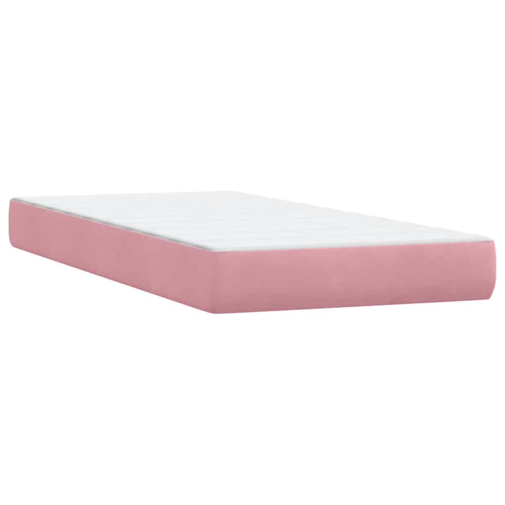 Box Spring krevet s madracem ružičasti 90x210 cm samt