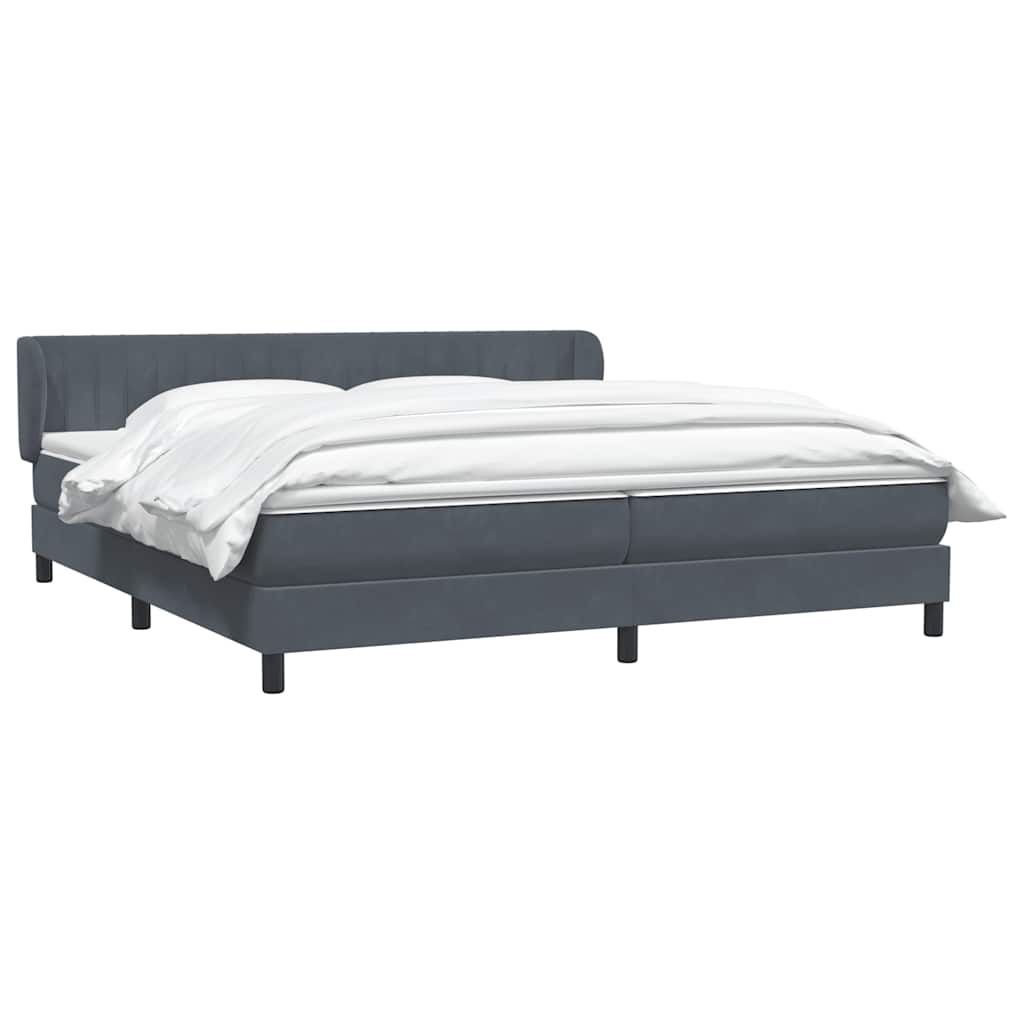 Box Spring krevet s madracima tamno sivi 180x210 cm baršun