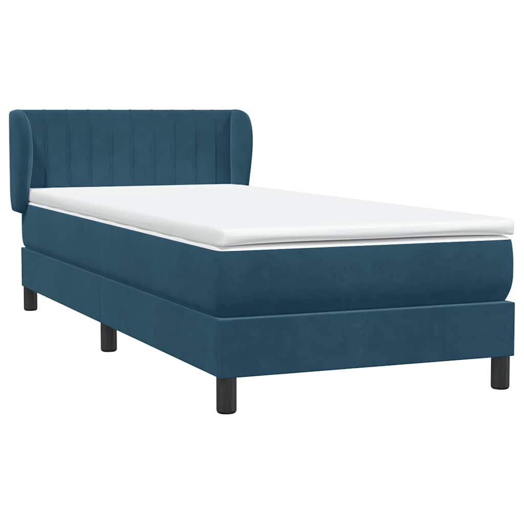 Box spring krevet s madracem tamnoplavi 80x220 cm baršunasti