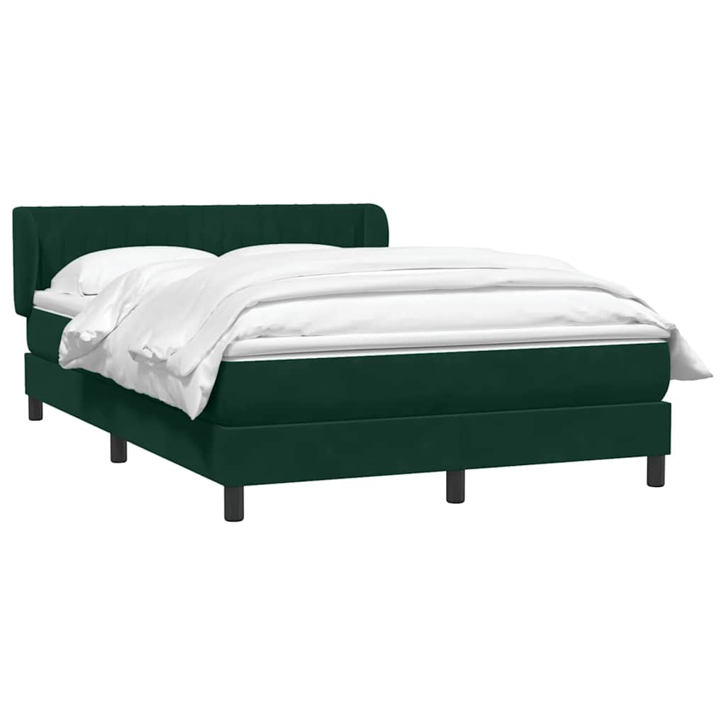 Box Spring krevet s madracem tamno zeleni 160x220 cm baršun