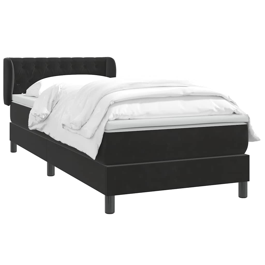 Box spring krevet s madracem crni 80 x 220 cm baršunasti