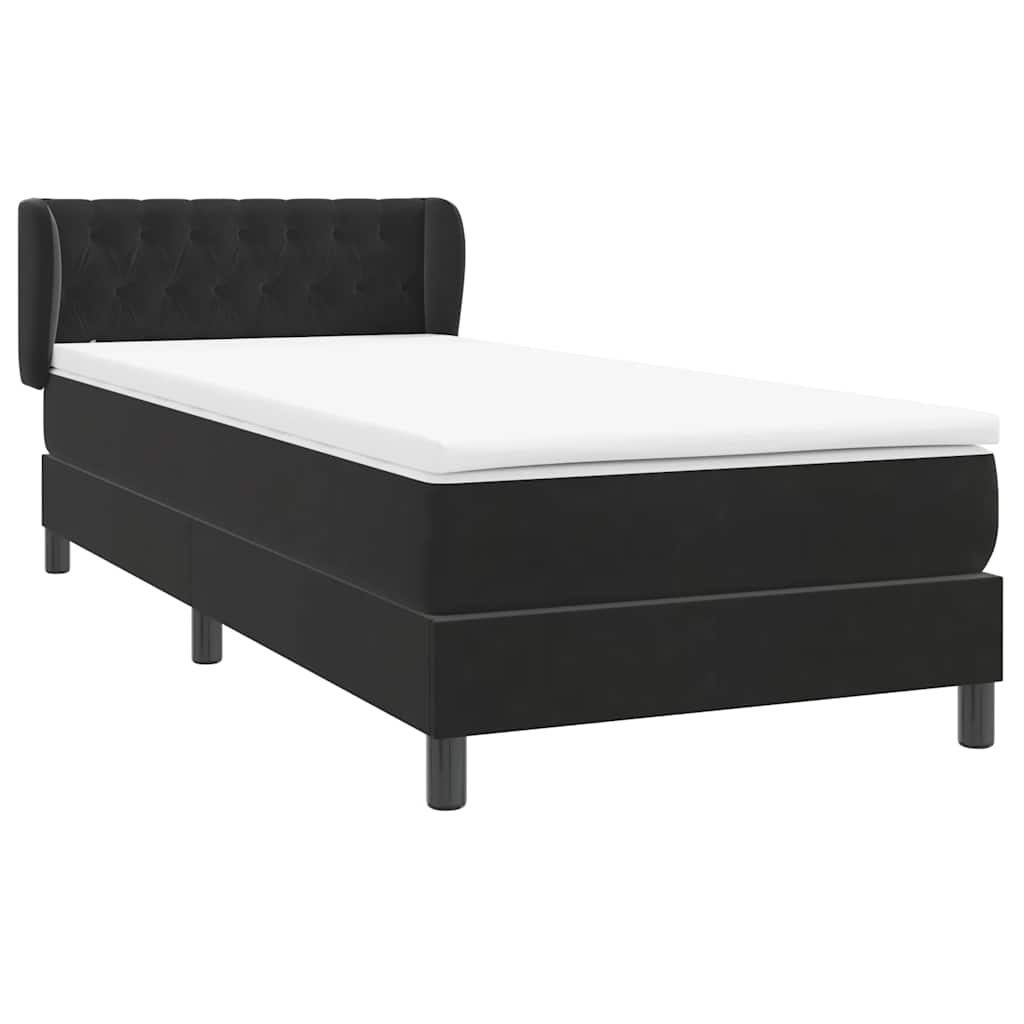 Box spring krevet s madracem crni 80 x 220 cm baršunasti