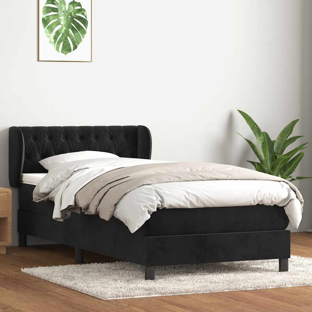 Box spring krevet s madracem crni 80 x 220 cm baršunasti