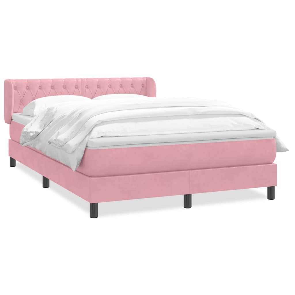 Box Spring krevet s madracem ružičasti 140x220 cm baršun