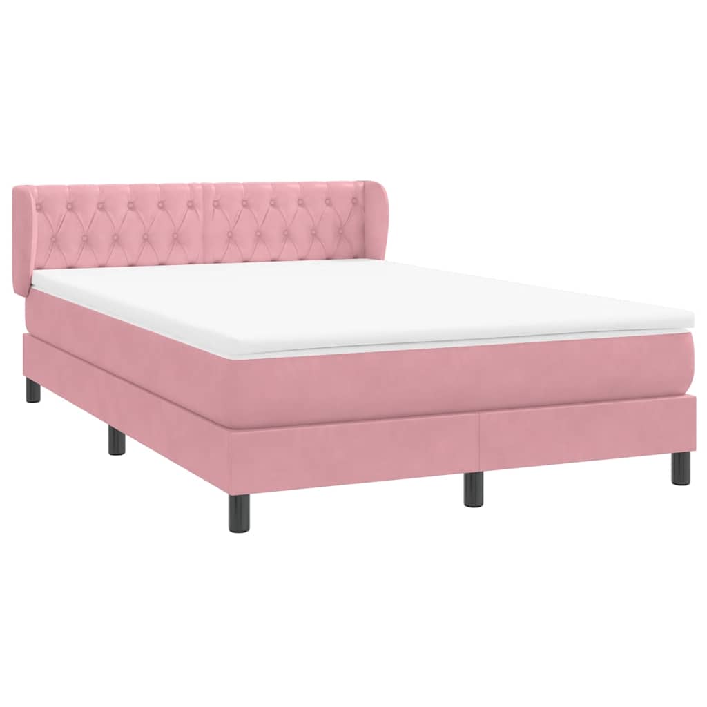 Box Spring krevet s madracem ružičasti 160x220 cm baršun
