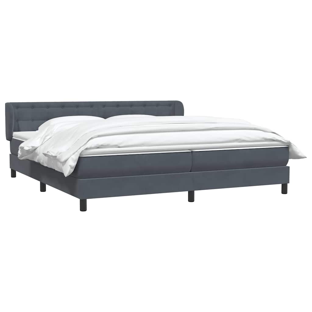 Box Spring krevet s madracima tamno sivi 180x210 cm baršun