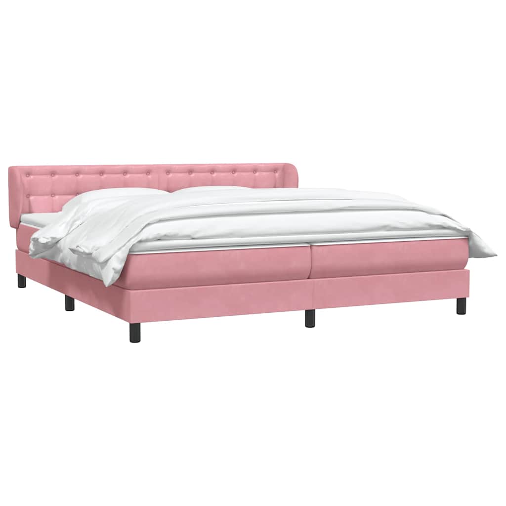 Box Spring krevet s madracima ružičasti 180x210 cm baršun