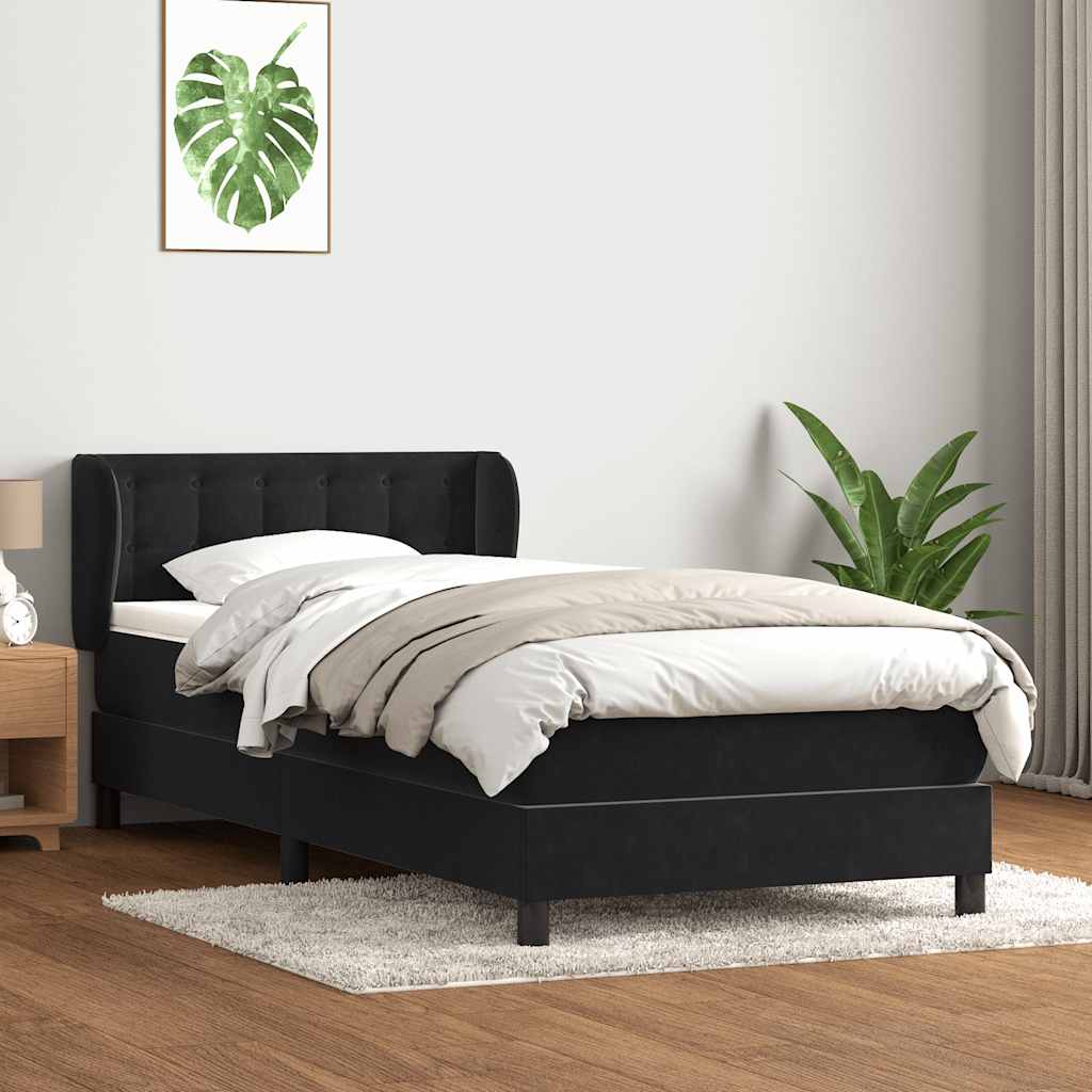 Box spring krevet s madracem crni 80 x 220 cm baršunasti