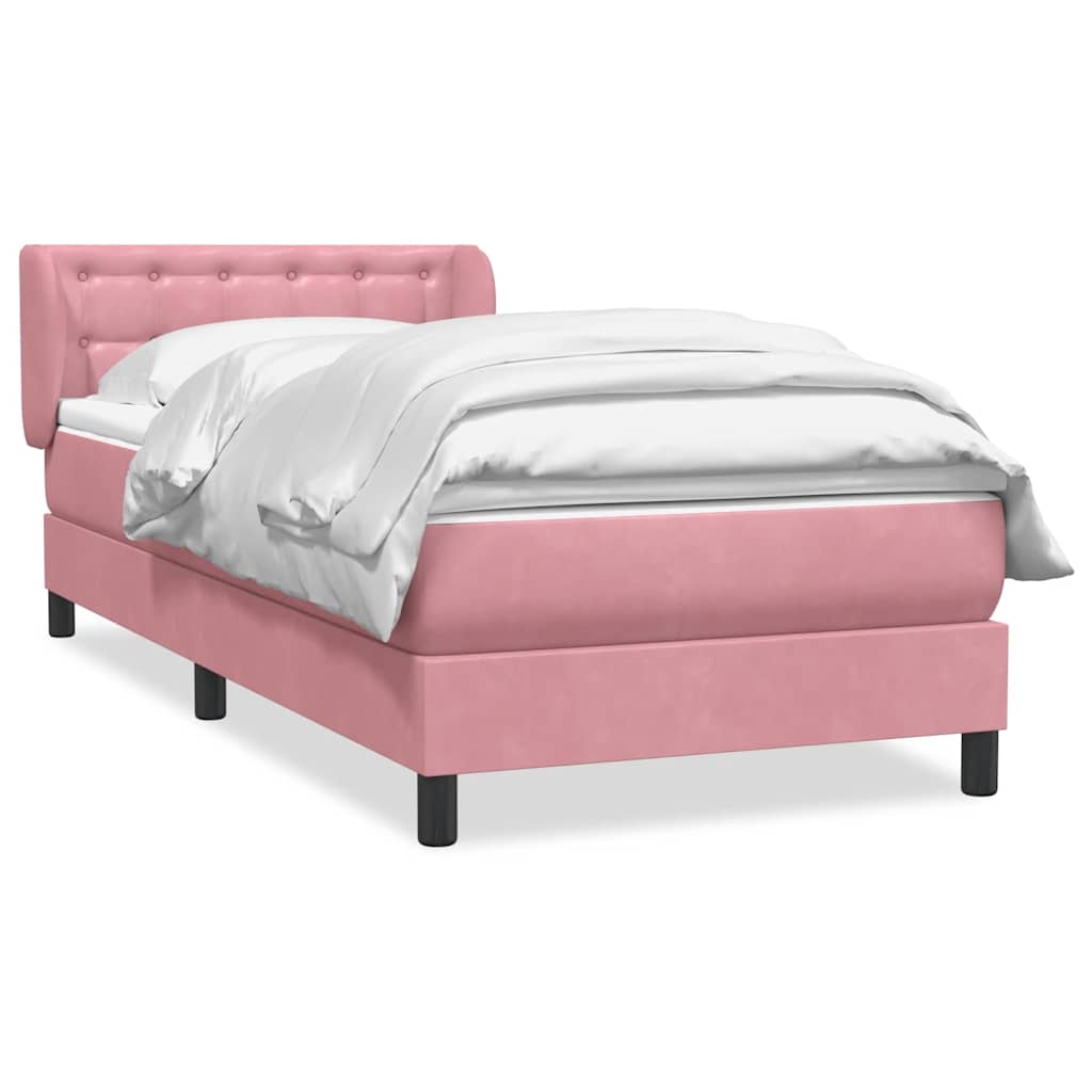 Box spring krevet s madracem ružičasti 80 x 220 cm baršunasti
