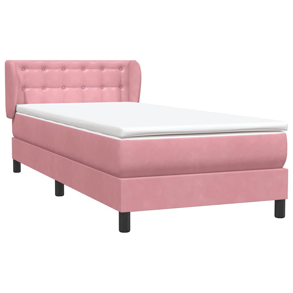 Box spring krevet s madracem ružičasti 80 x 220 cm baršunasti