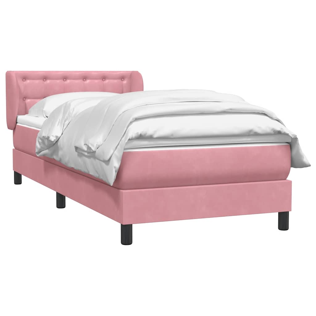 Box spring krevet s madracem ružičasti 90x220 cm baršunasti