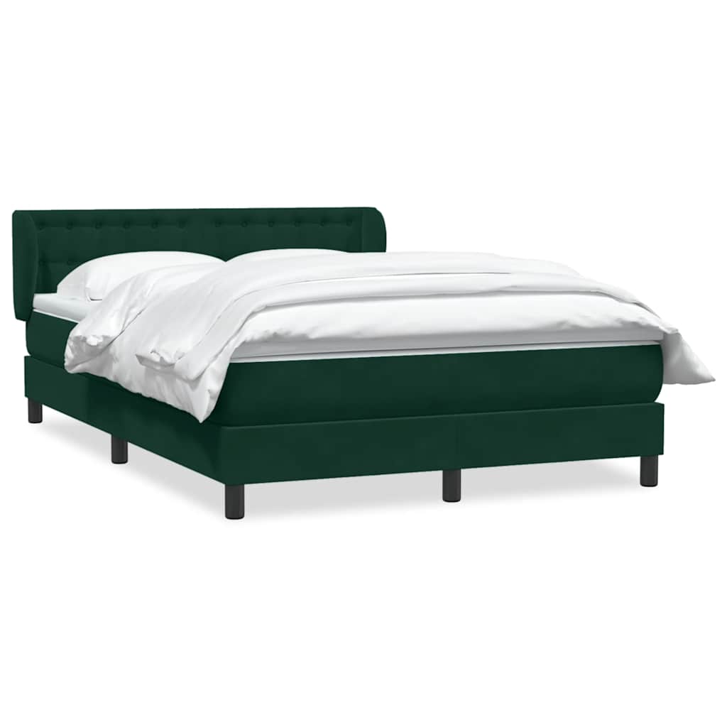 Box Spring krevet s madracem tamno zeleni 160x220 cm baršun