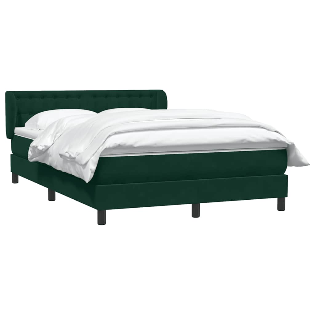 Box Spring krevet s madracem tamno zeleni 160x220 cm baršun