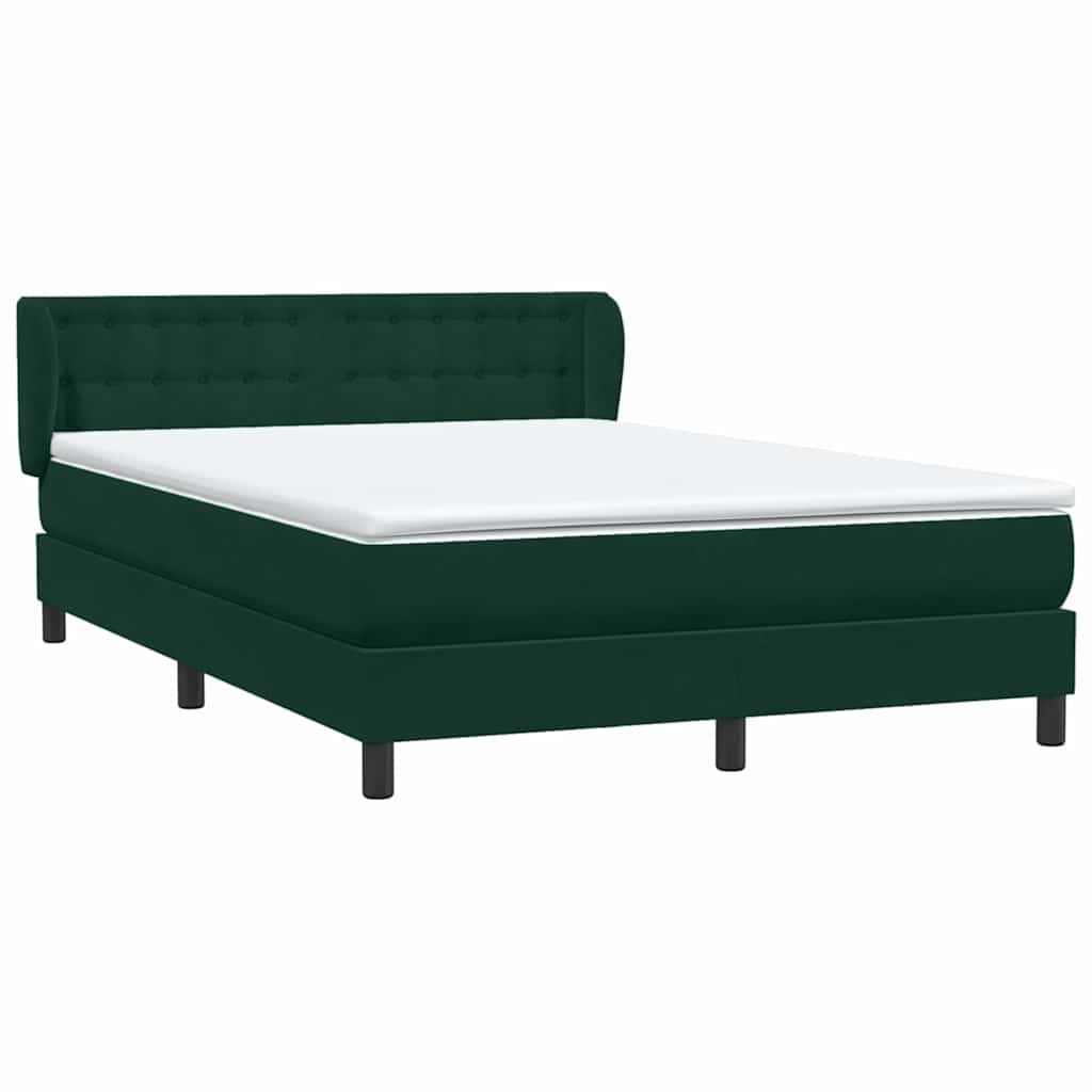 Box Spring krevet s madracem tamno zeleni 160x220 cm baršun