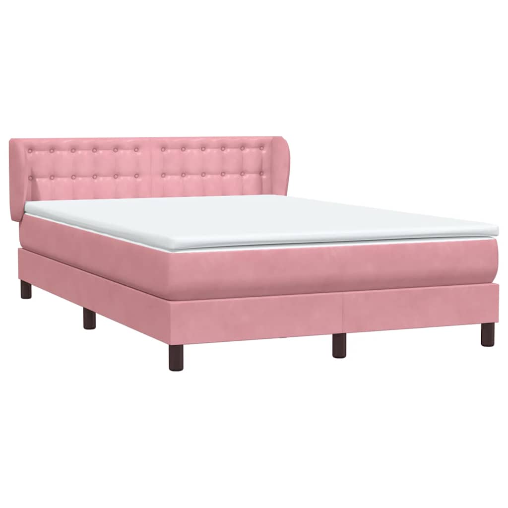 Box Spring krevet s madracem ružičasti 160x220 cm baršun