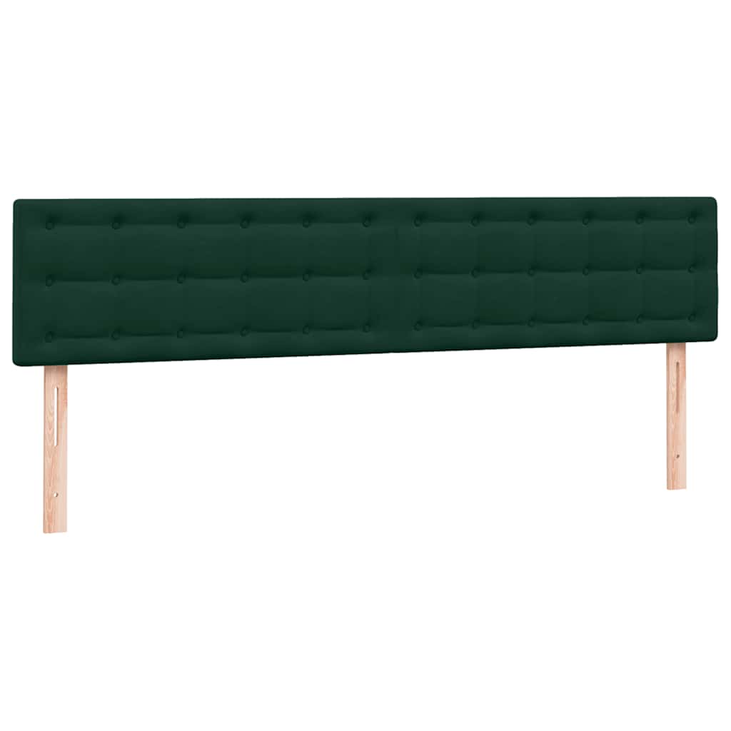 Krevet s oprugama s madracima tamno zeleni 180x220 cm baršun