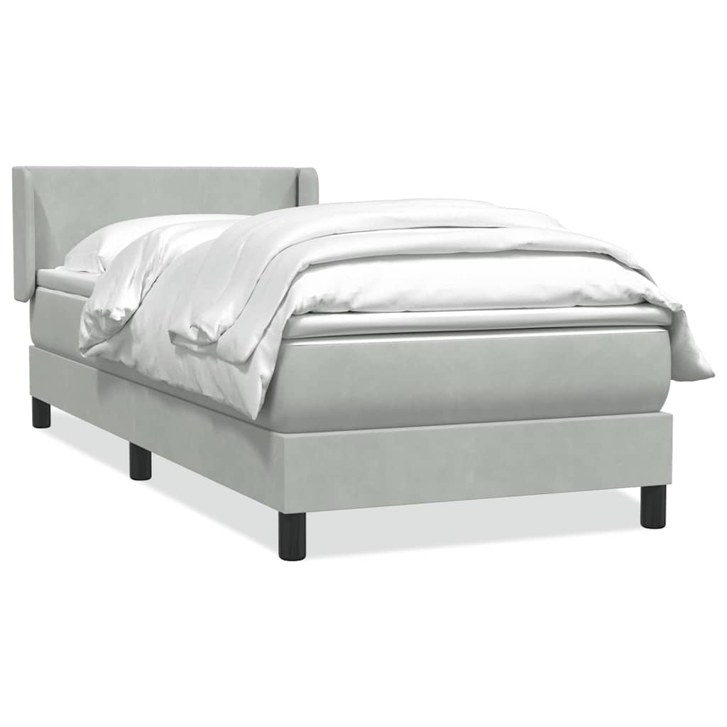 Box Spring krevet s madracem svijetlo sivi 80x210 cm baršun