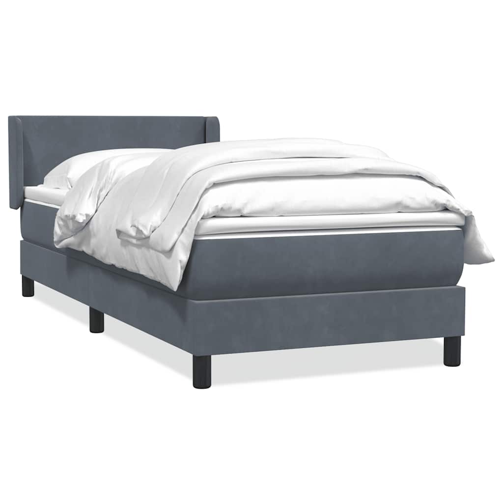 Box Spring krevet s madracem tamno sivi 80x210 cm baršun