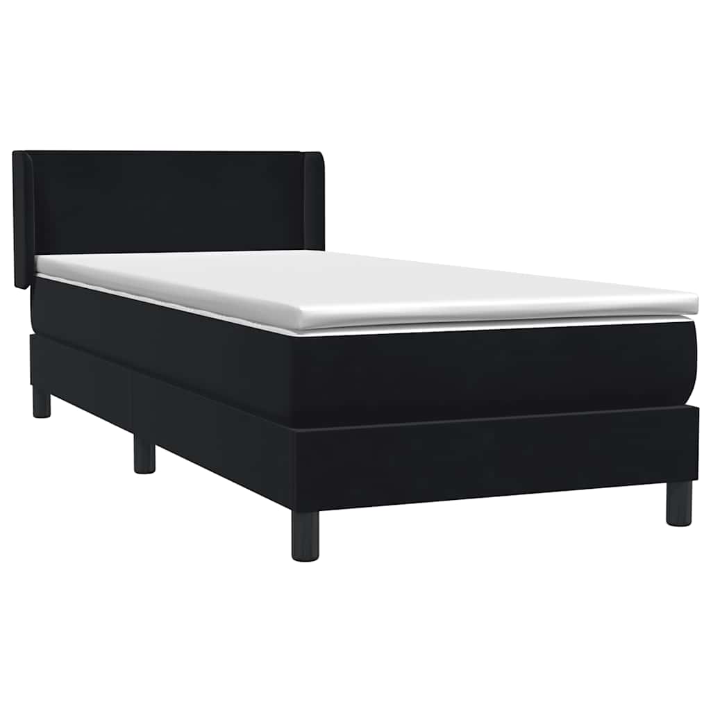 Box spring krevet s madracem crni 90x210 cm baršunasti