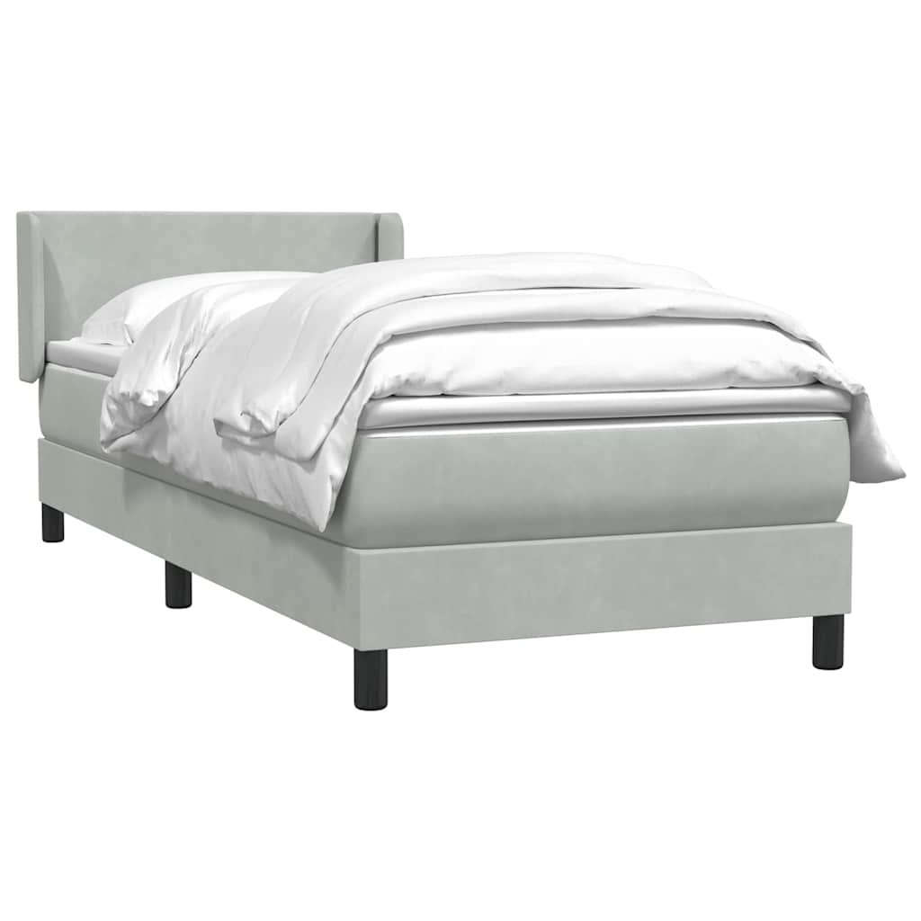 Box Spring krevet s madracem svijetlo sivi 80x220 cm samt