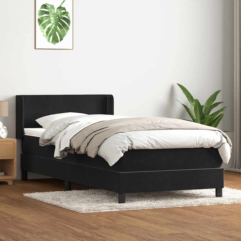 Box spring krevet s madracem crni 80 x 220 cm baršunasti