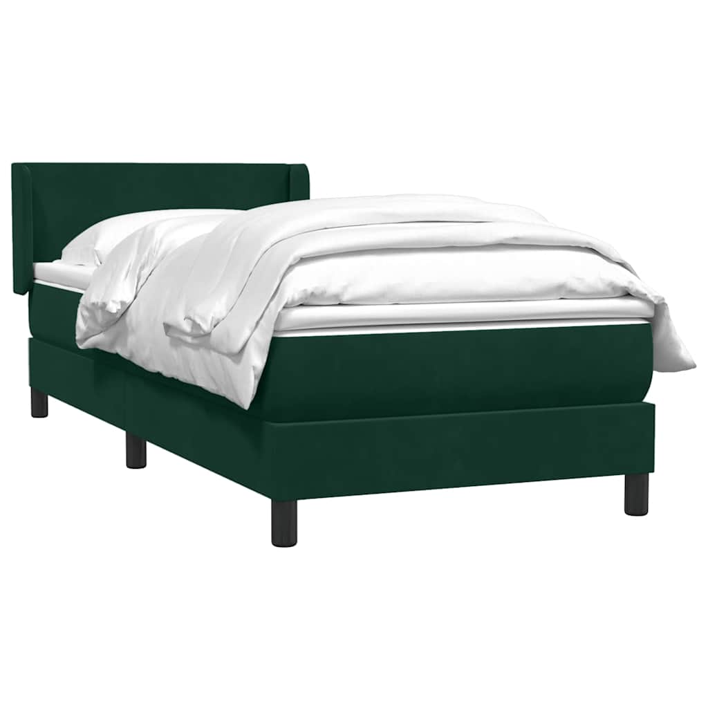Box Spring krevet s madracem tamnozeleni 80x220 cm baršun