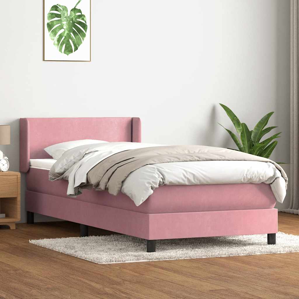 Box spring krevet s madracem ružičasti 80 x 220 cm baršunasti