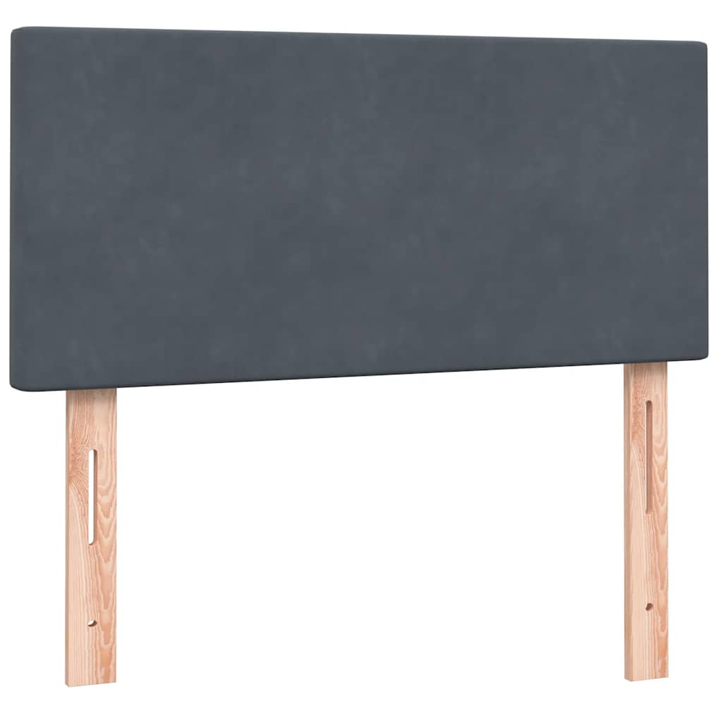 Box spring krevet s madracem tamnosivi 90x220 cm baršunasti
