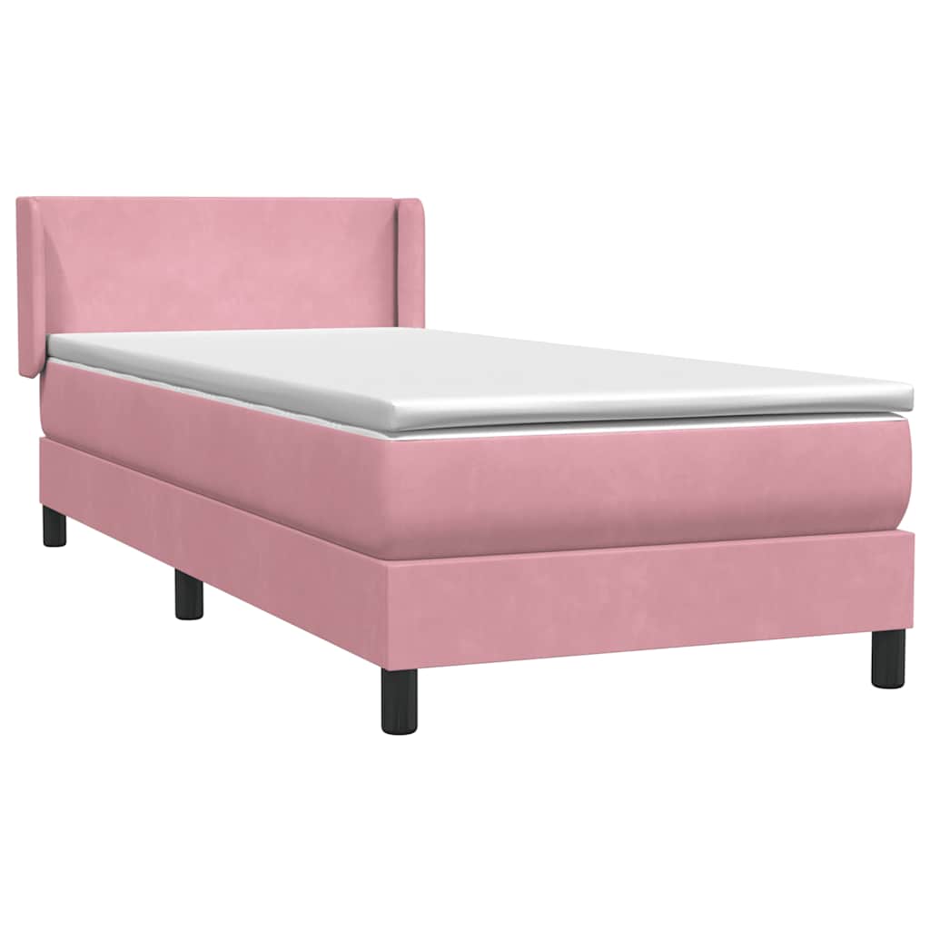 Box spring krevet s madracem ružičasti 90x220 cm baršunasti