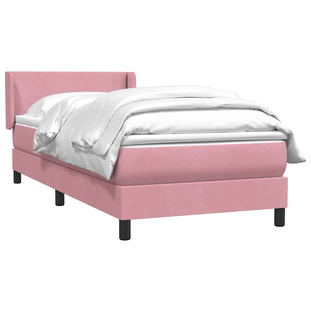 Box spring krevet s madracem ružičasti 90x220 cm baršunasti