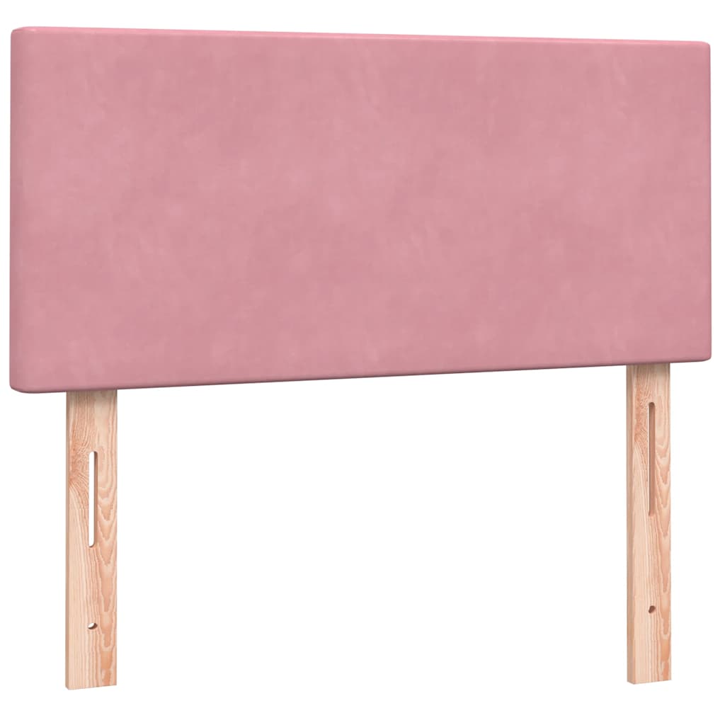 Box spring krevet s madracem ružičasti 90x220 cm baršunasti