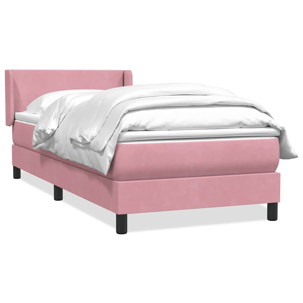 Box spring krevet s madracem ružičasti 90x220 cm baršunasti