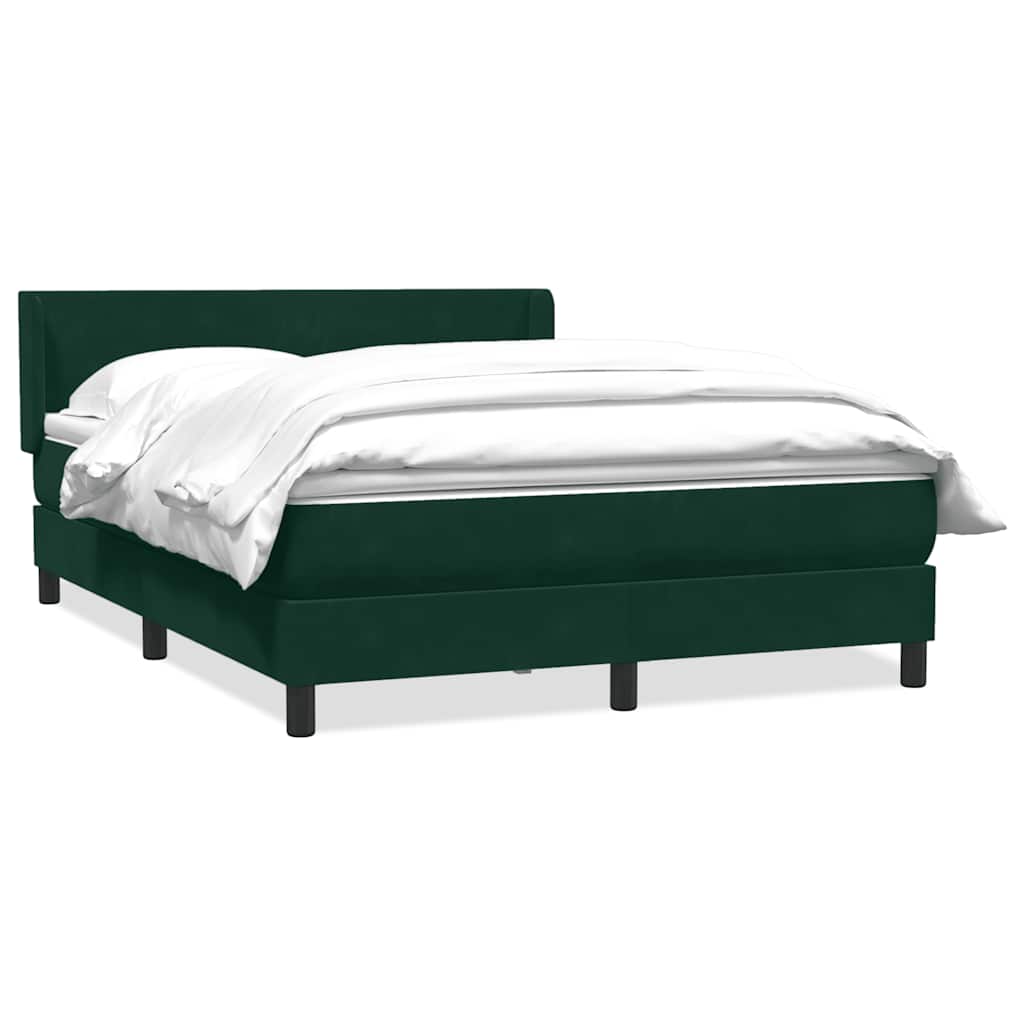 Box Spring krevet s madracem tamno zeleni 160x220 cm baršun