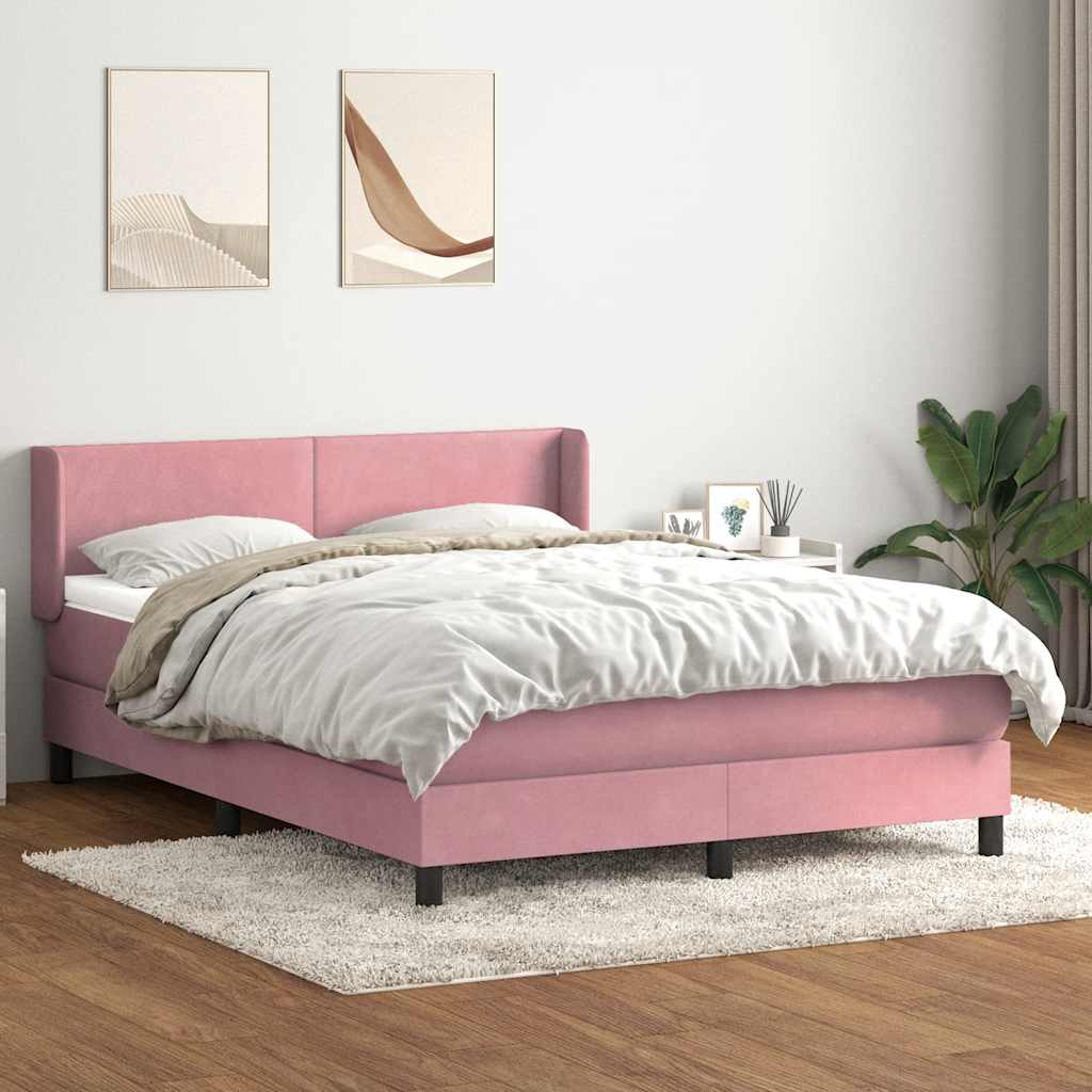 Box Spring krevet s madracem ružičasti 160x220 cm baršun