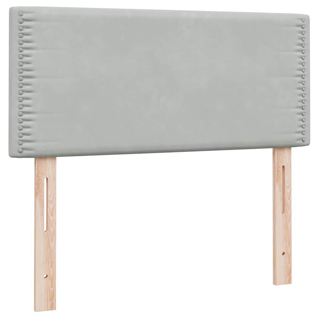 Box Spring krevet s madracem svijetlo sivi 90x210 cm baršun