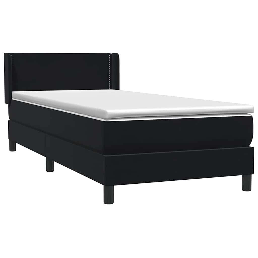 Box spring krevet s madracem crni 90x210 cm baršunasti