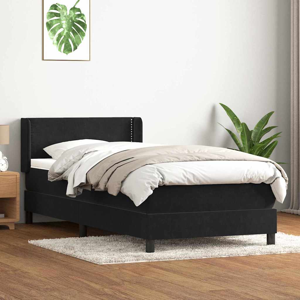 Box spring krevet s madracem crni 80 x 220 cm baršunasti