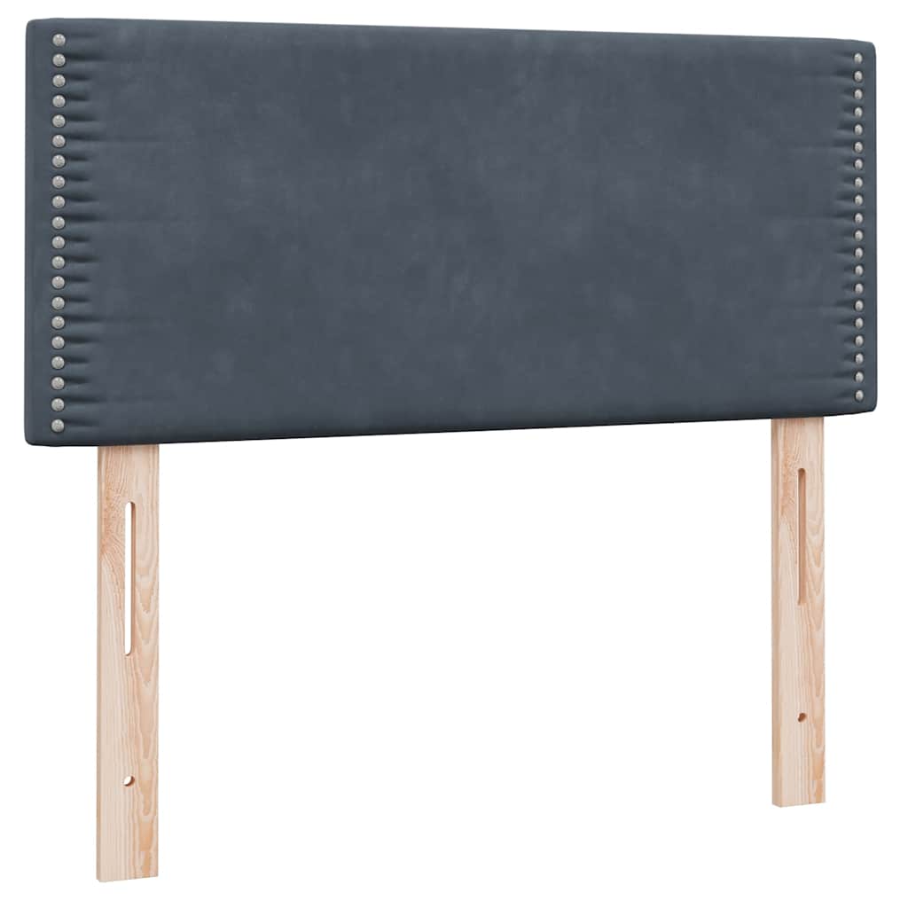 Box spring krevet s madracem tamnosivi 90x220 cm baršunasti