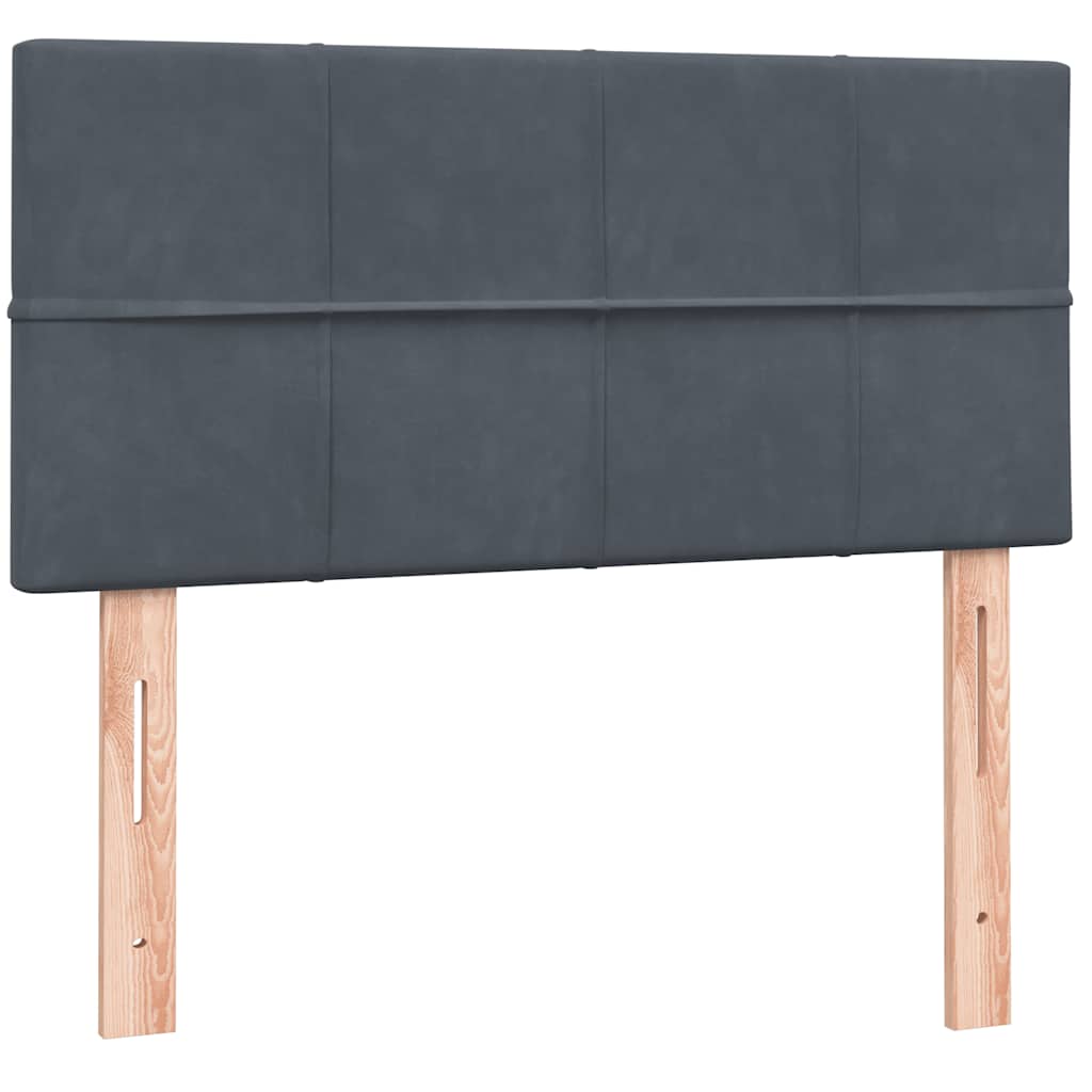 Box spring krevet s madracem tamnosivi 80 x 220 cm baršunasti
