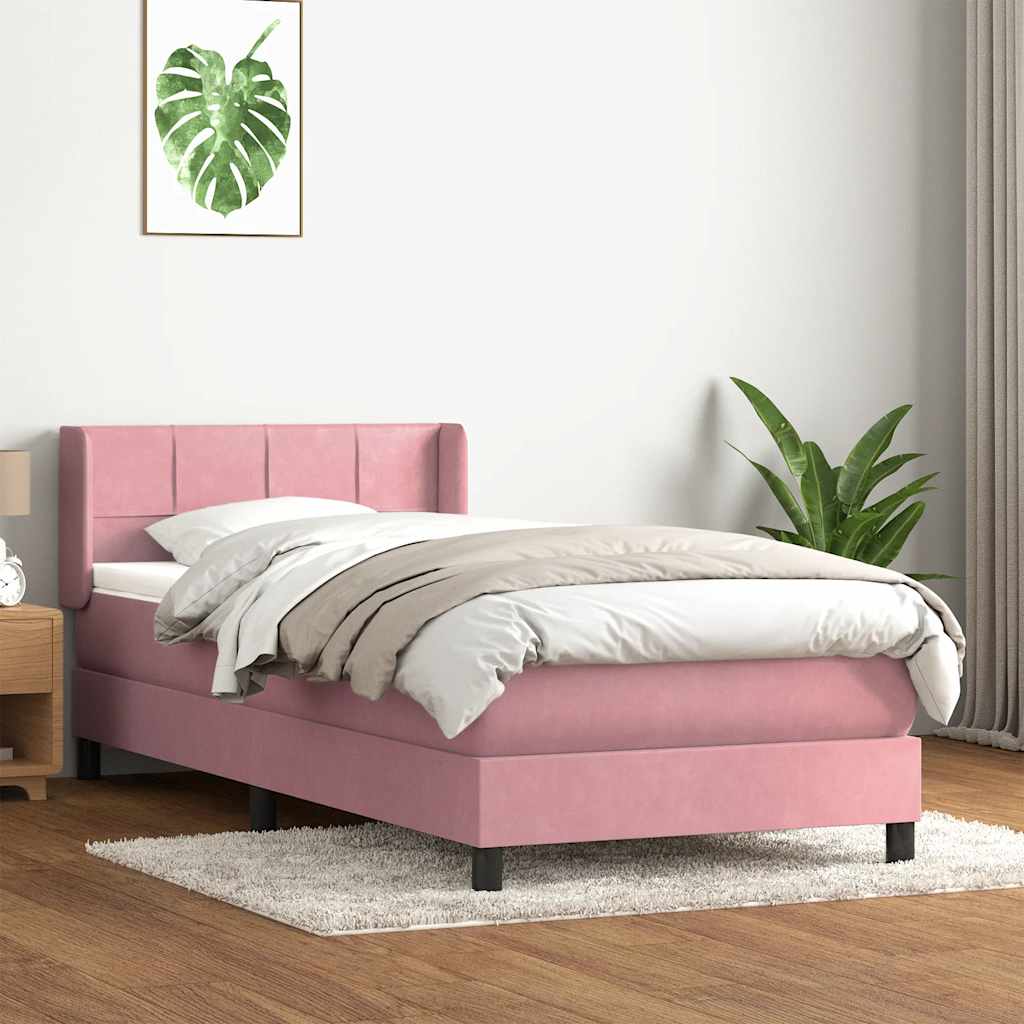 Box spring krevet s madracem ružičasti 80 x 220 cm baršunasti