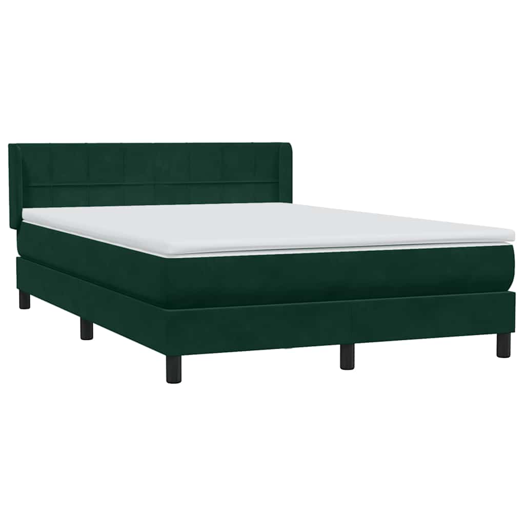 Box Spring krevet s madracem tamno zeleni 160x220 cm baršun