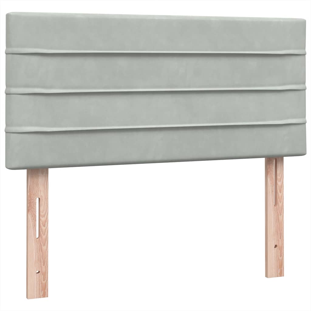 Box Spring krevet s madracem svijetlo sivi 80x210 cm baršun